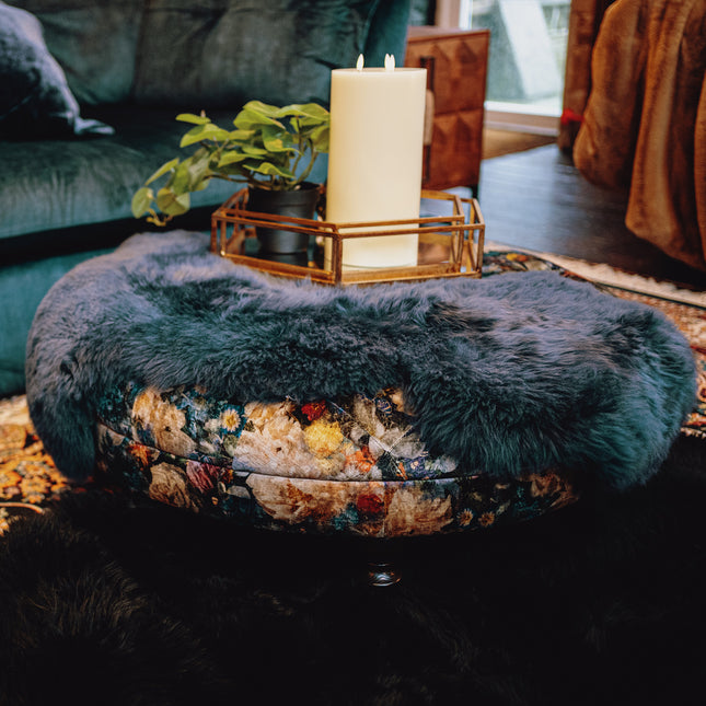 Loren Spink & Edgar Round Footstool in GP & J Baker Royal Garden Sapphire