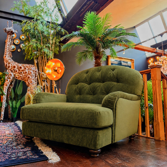 Lottie Snuggler Sofa in Derwent Olive Velvet