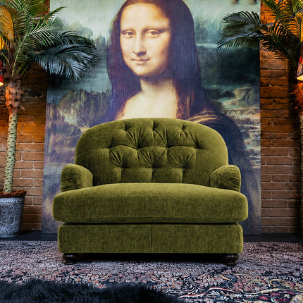 Lottie Snuggler Sofa in Derwent Olive Velvet