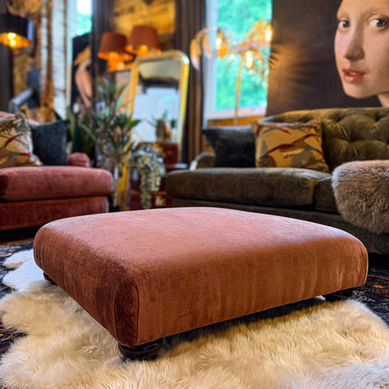 Lottie Footstool in Derwent Velvet