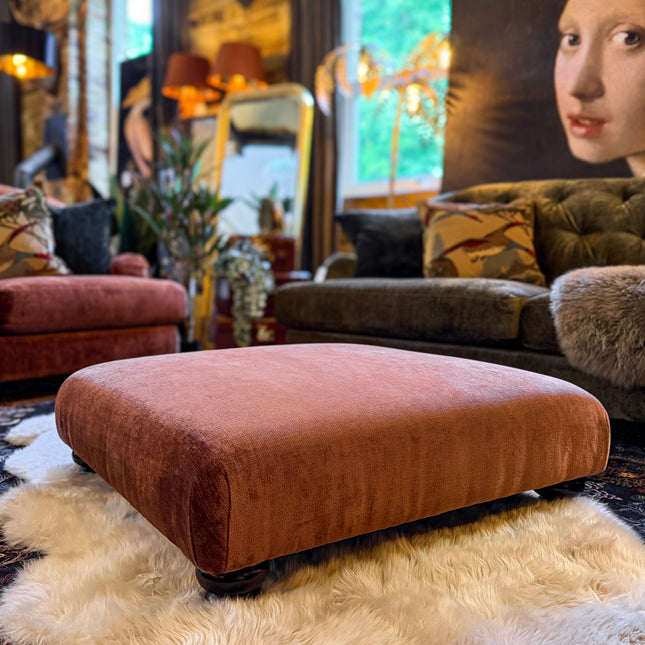 Lottie Footstool in Derwent Velvet