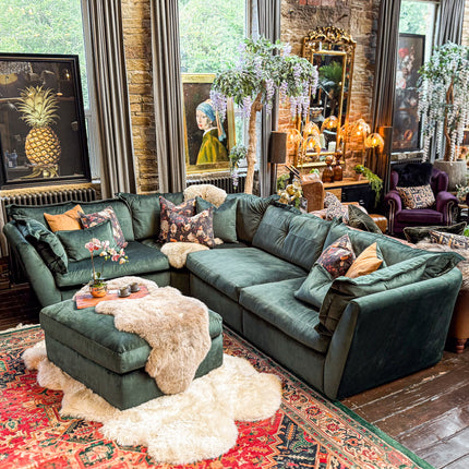 Marnie Corner Sofa in Duke Bottle Green Velvet