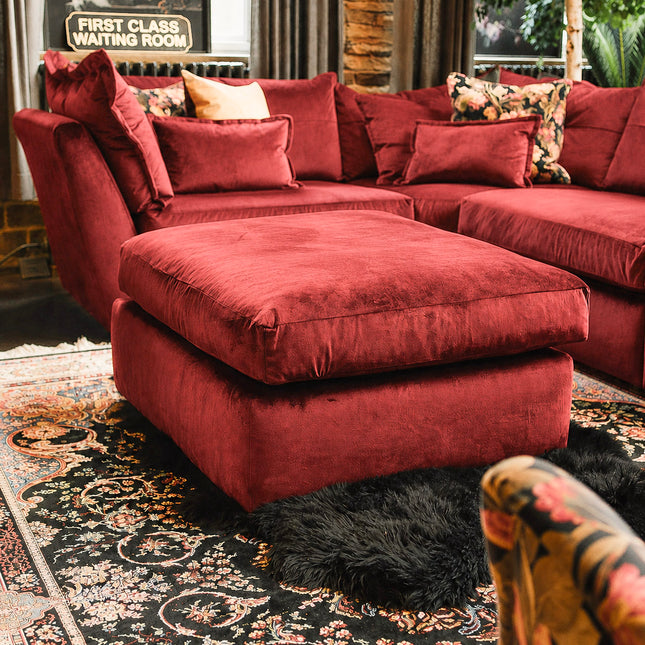 Marnie Footstool in Duke Velvet