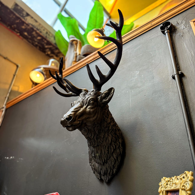 Matt Black Stag Wall Head