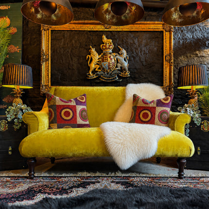 Maverick 2 Seater Sofa in Opulence Gold Citrene Velvet