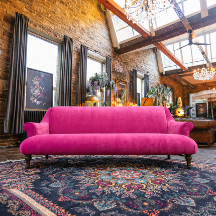 Maverick 4 Seater Sofa in Pink Opulence Fuschia Velvet