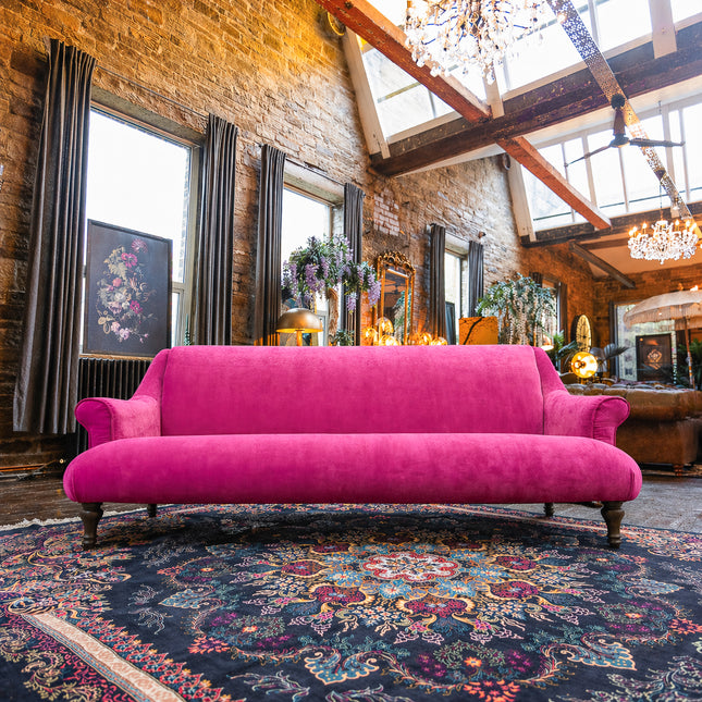 Maverick 4 Seater Sofa in Pink Opulence Fuschia Velvet