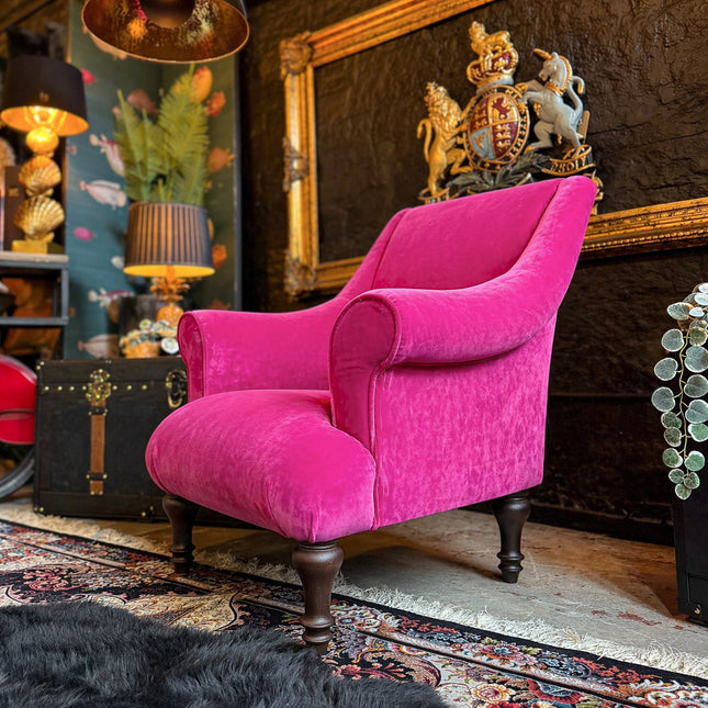 Maverick Armchair in Pink Opulence Fuschia Velvet