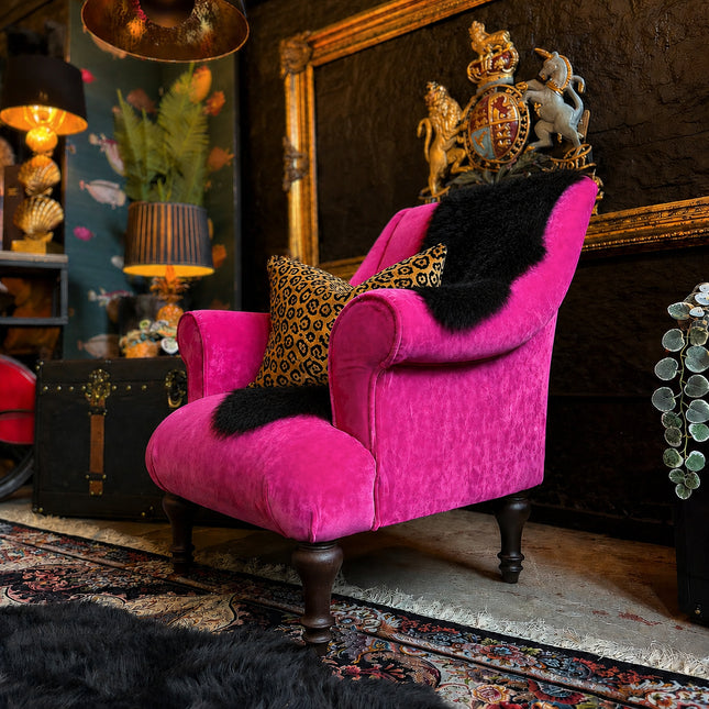 Maverick Armchair in Pink Opulence Fuschia Velvet