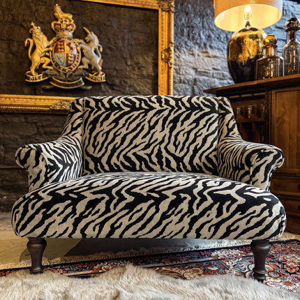Maverick Loveseat Snuggler Sofa in Zebra Cream