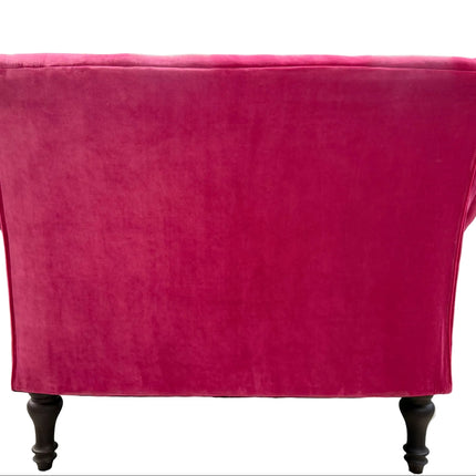 Maverick Loveseat in Opulence Pink Fuschia Velvet - Clearance