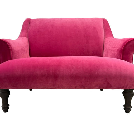 Maverick Loveseat in Opulence Pink Fuschia Velvet - Clearance