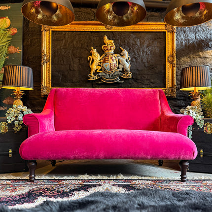 Maverick 2 Seater Sofa in Pink Opulence Fuschia Velvet