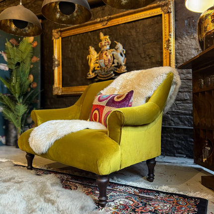 Maverick Loveseat Snuggler in Opulence Gold Citrene Velvet