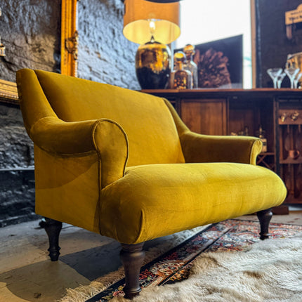 Maverick Loveseat Snuggler in Opulence Gold Citrene Velvet