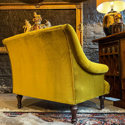 Maverick Loveseat Snuggler in Opulence Gold Citrene Velvet