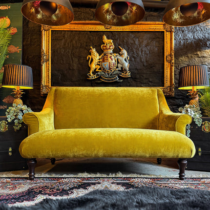 Maverick 2 Seater Sofa in Opulence Gold Citrene Velvet