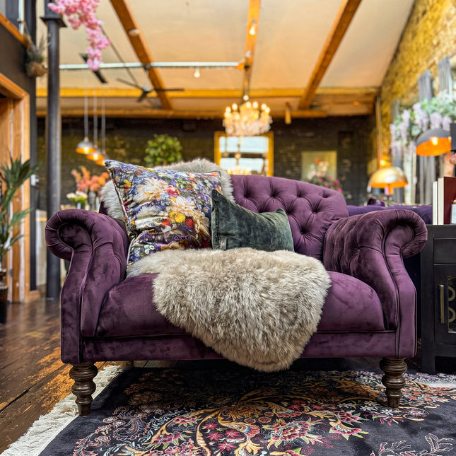 Mayfair Snuggler in Plush Plum Velvet