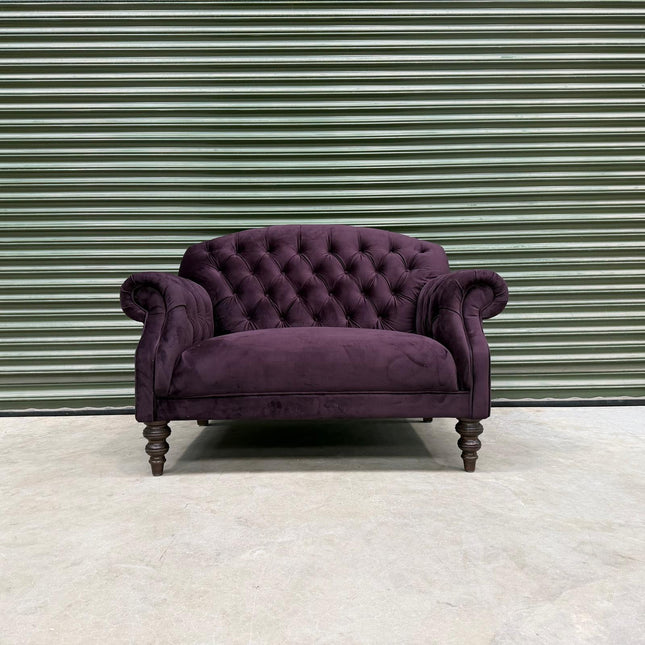 Mayfair Snuggler in Plush Plum Velvet