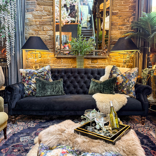 Mayfair in Plush Ebony Velvet (Various Sizes) - Clearance