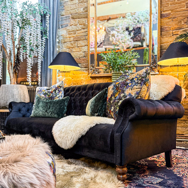 Mayfair in Plush Ebony Velvet (Various Sizes) - Clearance
