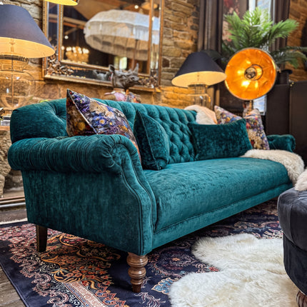 Mayfair in Sunshine Turquoise Velvet