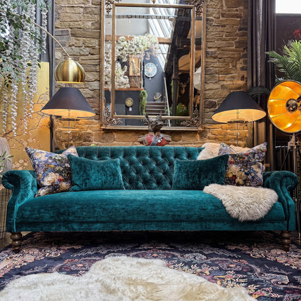 Mayfair in Sunshine Turquoise Velvet 