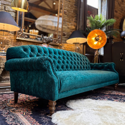 Mayfair in Sunshine Turquoise Velvet 