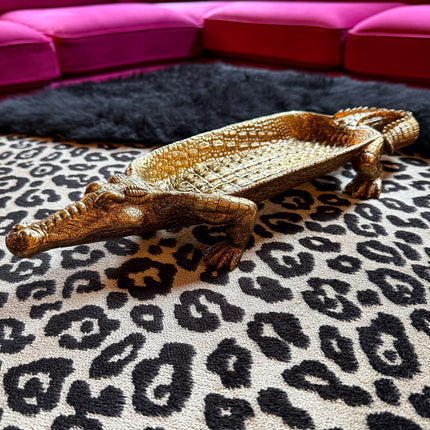 Medium Gold Crocodile Tray Decoration