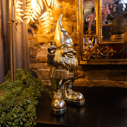 Medium Gold Peace Gnome Figure