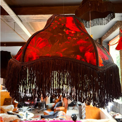 Fringed Lampshade in Midnight Haze - (Various Sizes)