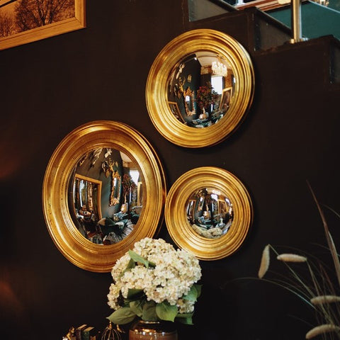 Mirrors Convex Gold Set of 3 (Various Sizes)