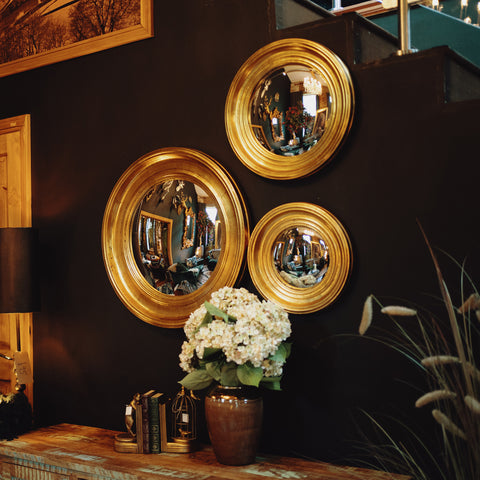 Mirrors Convex Gold Set of 3 (Various Sizes)