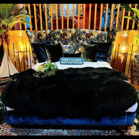 Monique Spink & Edgar Superking Bed in Opium Sapphire & Royal Garden Sapphire