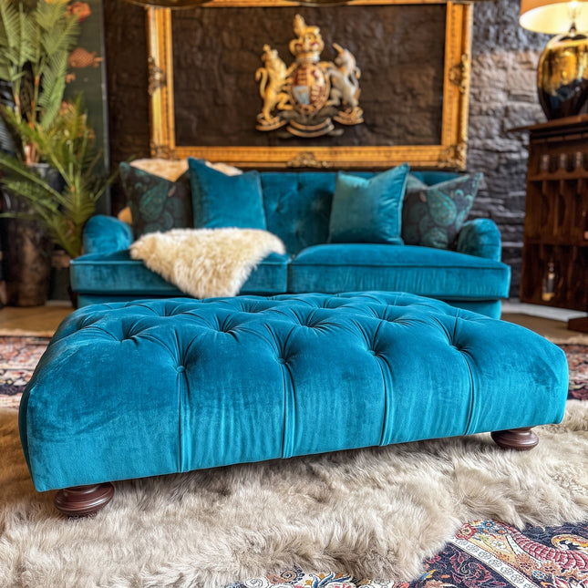 Monty Chesterfield Footstool in Opulence Velvet