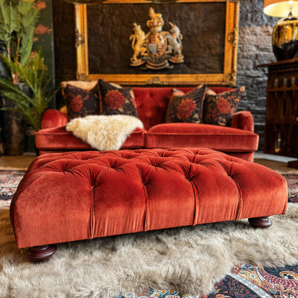Monty Chesterfield Footstool in Opulence Velvet
