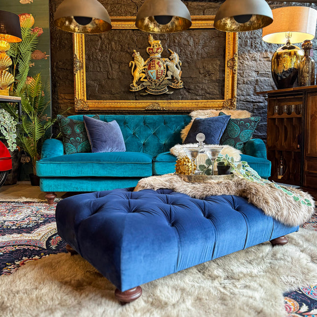 Monty High Back Chesterfield Sofa in Opulence Velvet