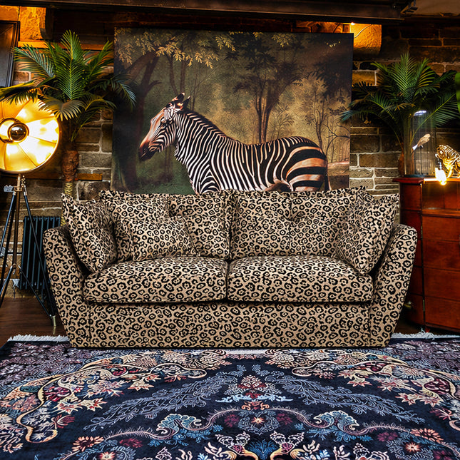Moorland 2 Seater Sofa in Leopard Cream Pattern
