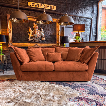 Moorland 3 Seater Sofa in Plush Marmalade Velvet