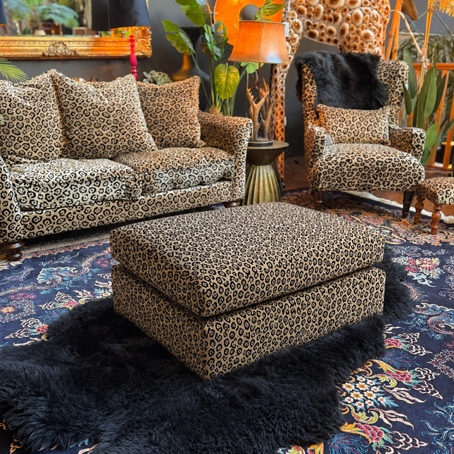 Moorland Footstool in Animal Print