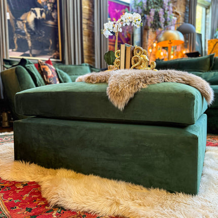 Moorland Footstool in Plush Velvet