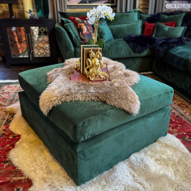 Moorland Footstool in Plush Velvet