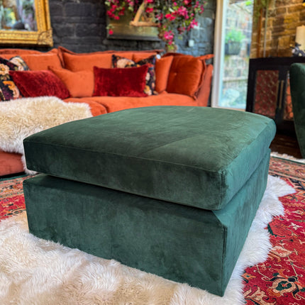 Moorland Footstool in Plush Velvet