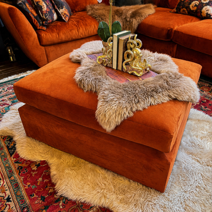 Moorland Footstool in Plush Velvet