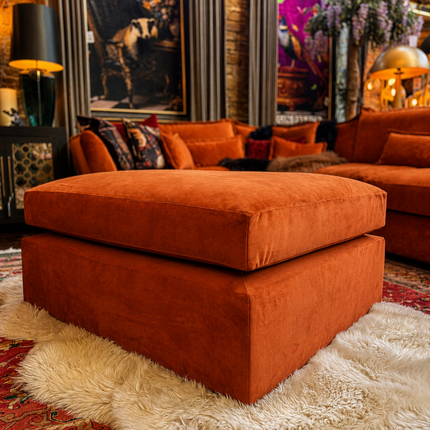 Moorland Footstool in Plush Velvet
