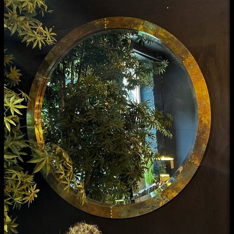 Mottled Brass Wall Mirror