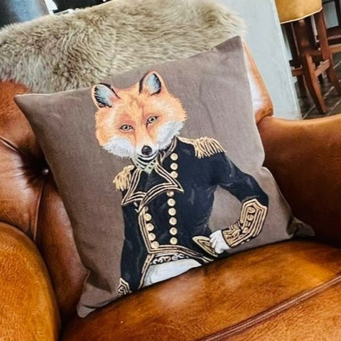 Mr Fox Cushion (45 x 45cm) Feather Filled - Last Chance