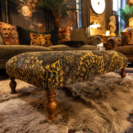 New - Selfridges Deluxe Footstool in Celestial Gilded Velvet