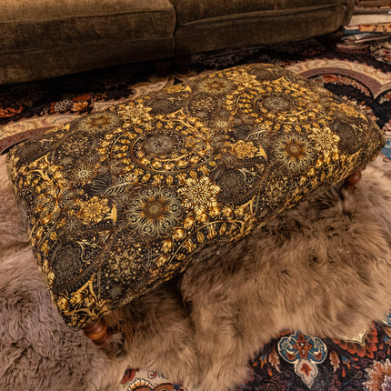 New - Selfridges Deluxe Footstool in Celestial Gilded Velvet