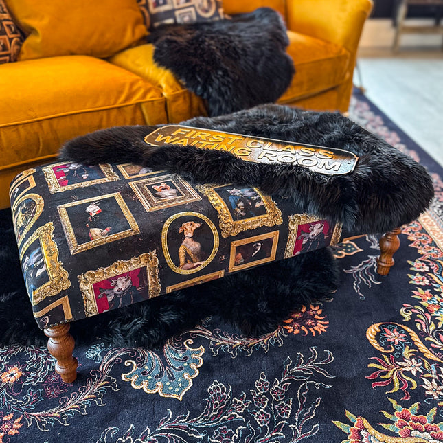 New - Selfridges Deluxe Footstool in Wall of Portraits